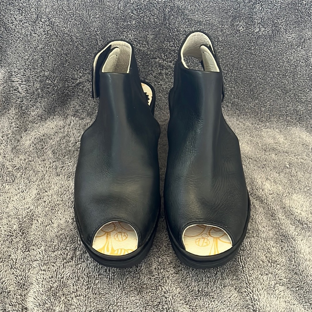 Fly London peep toe wedges